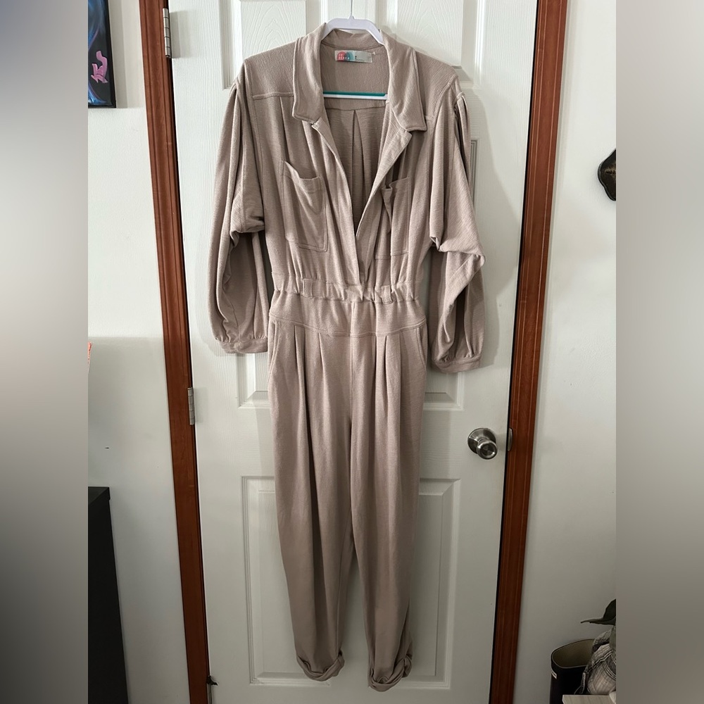 Free People Beige Jumpsuit with Pockets